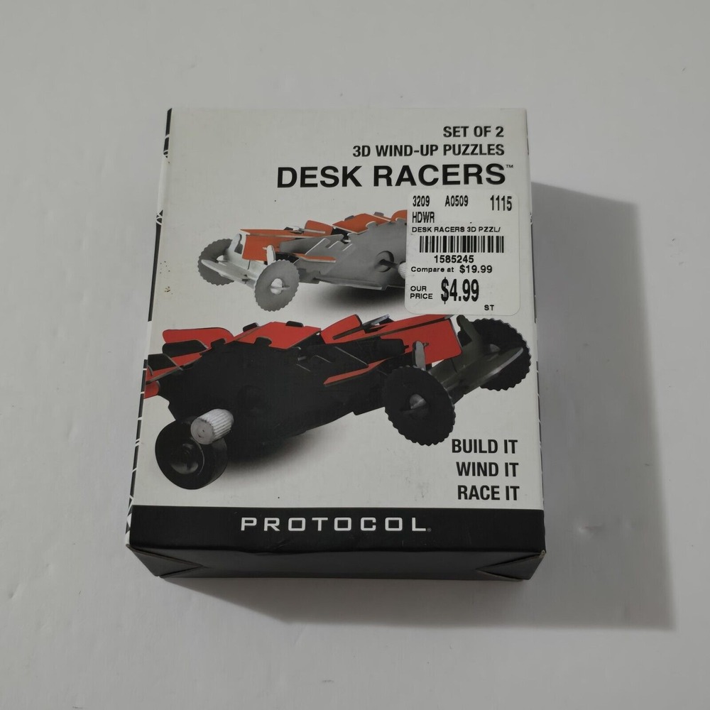 3D Wind-Up Puzzles Desk Racers Protocol‎ Set Of 2 NEW Stocking Stuffer